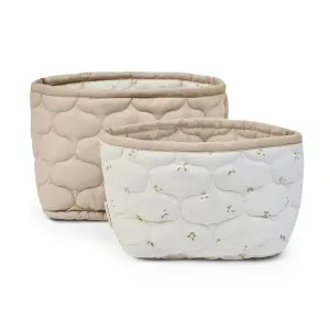 Organic Quilted Nursery Storage Baskets Set of 2 'Nettle'