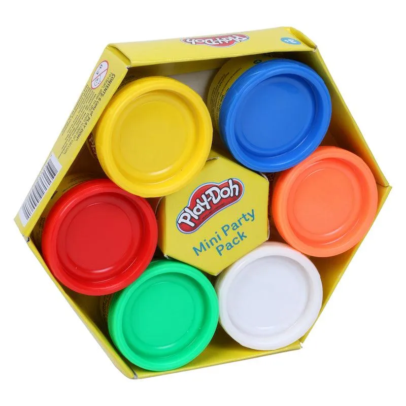 Play-Doh Mini Party Pack of 6 Non-Toxic Colours for Kids 3 Years and Up