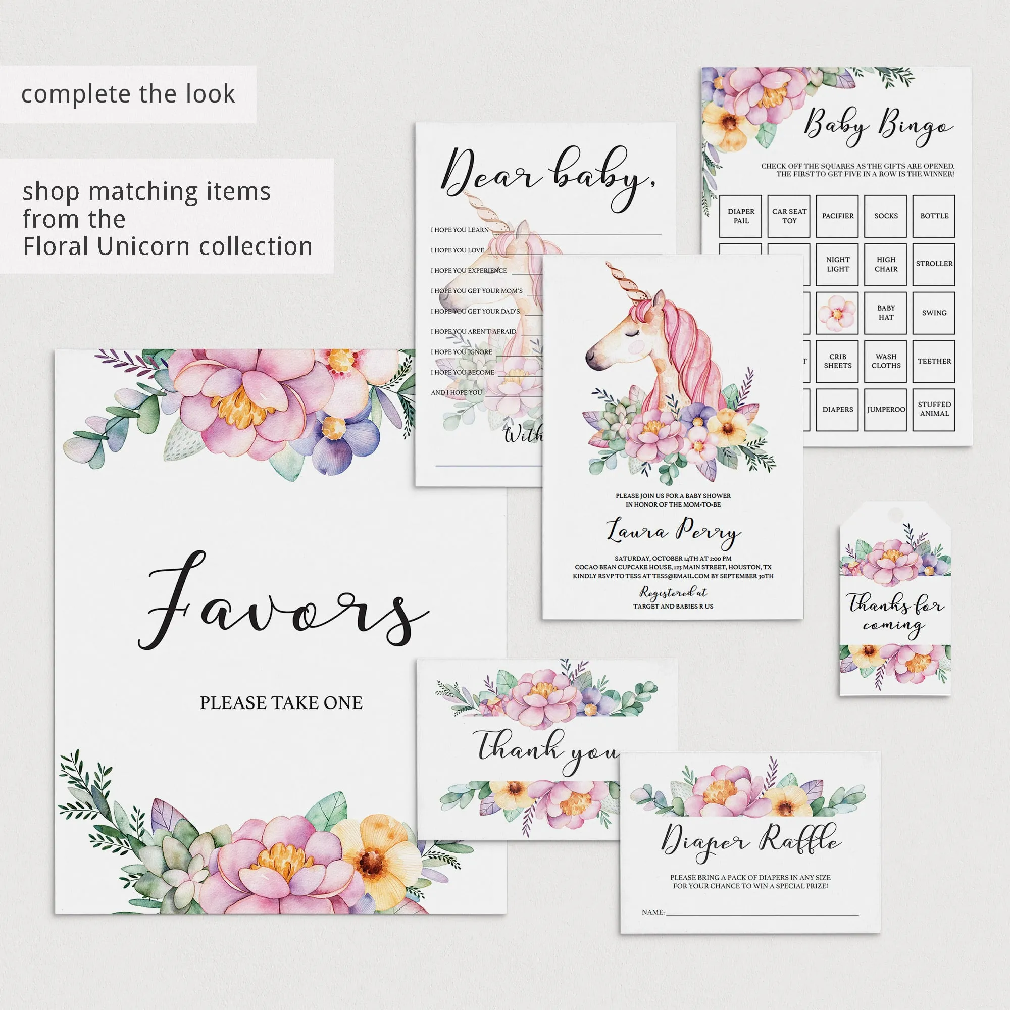 Printable Guest and Gift Tracker for Floral Shower