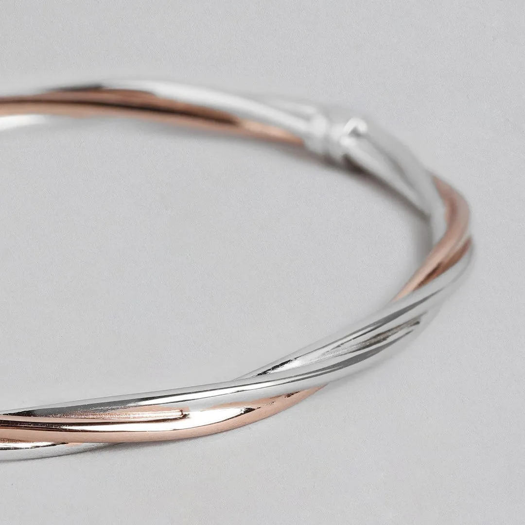 Radiant Duo 925 Sterling Silver Dual Tone-Plated Bracelet