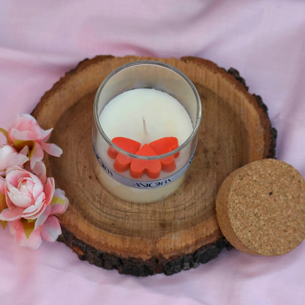 Rose Heart Jar Soy Wax Candle