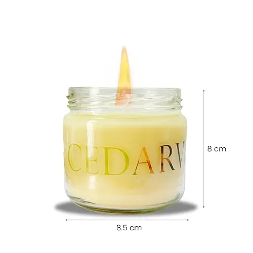 Samaaraa Customizable Glass Jar Candle Scented Standard 300 - Cedarwood