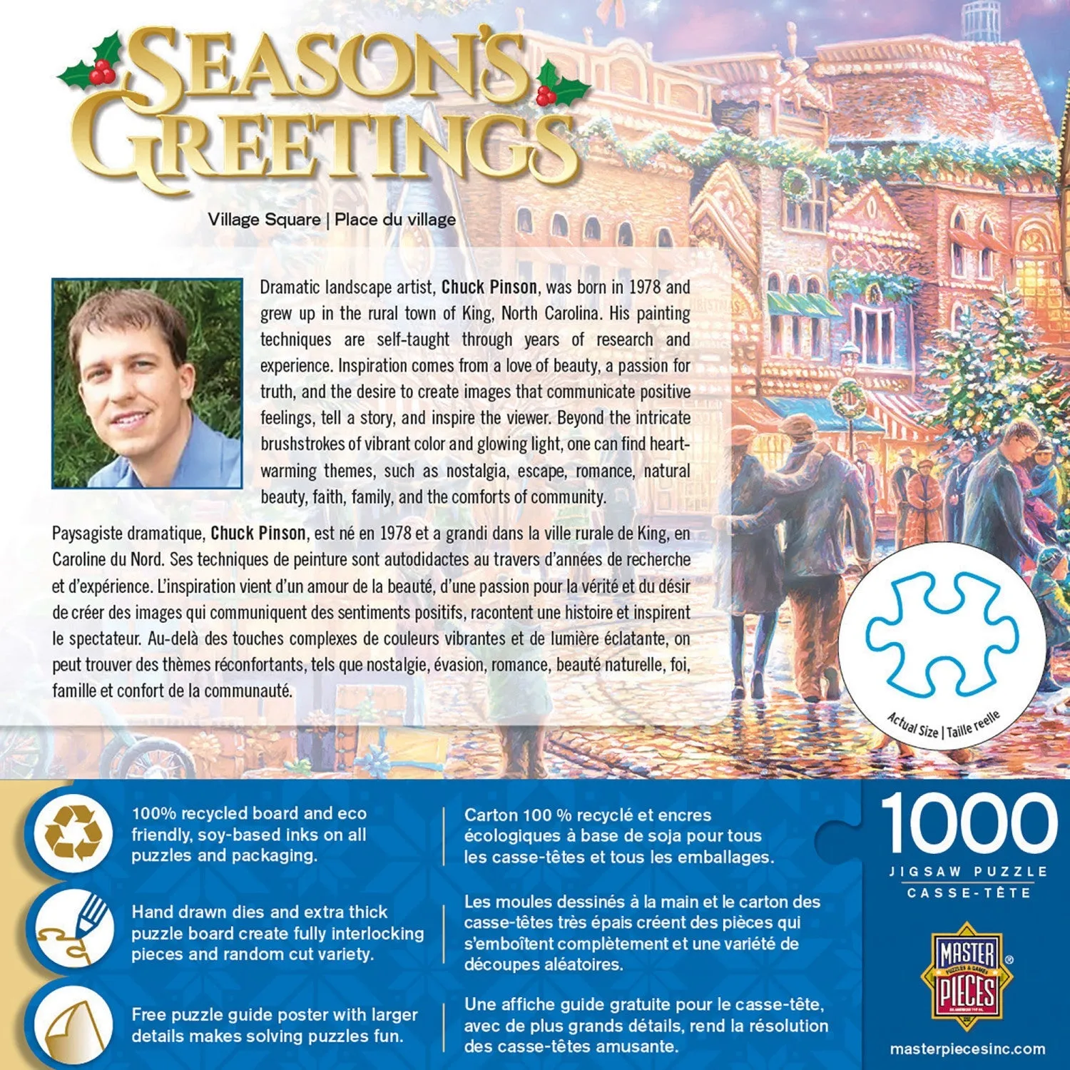 Season's Greetings - Village Square 1000 Piece Jigsaw Puzzle