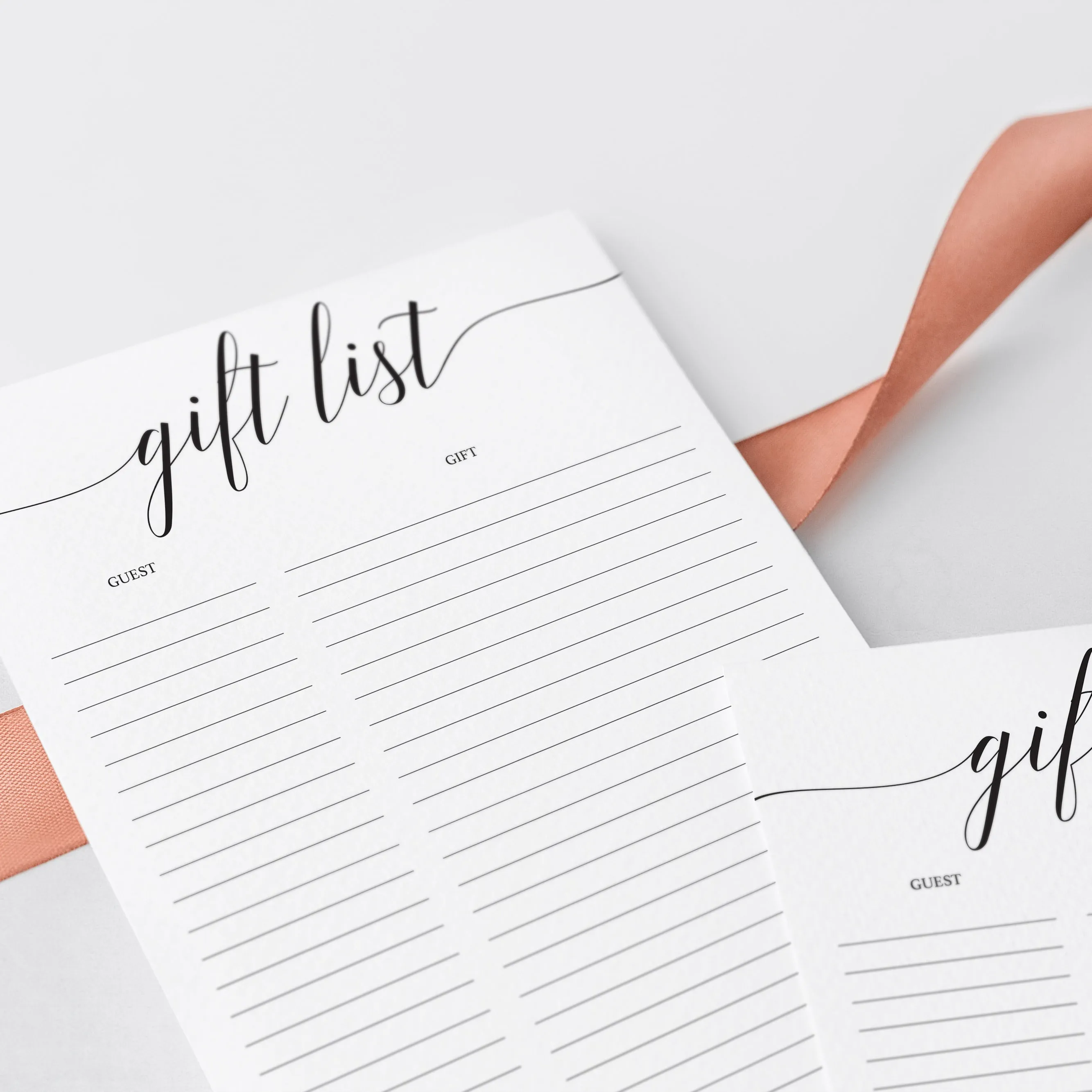 Simple Gift List Printable Calligraphy Font