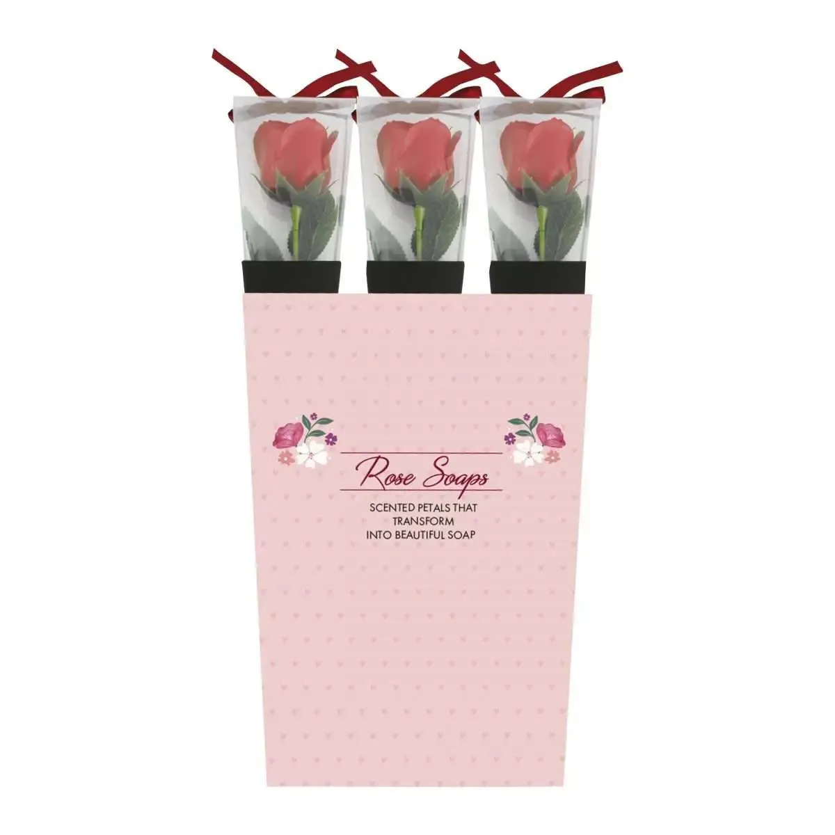 Single Stem Soap Rose in Acetate Tube- 40cm