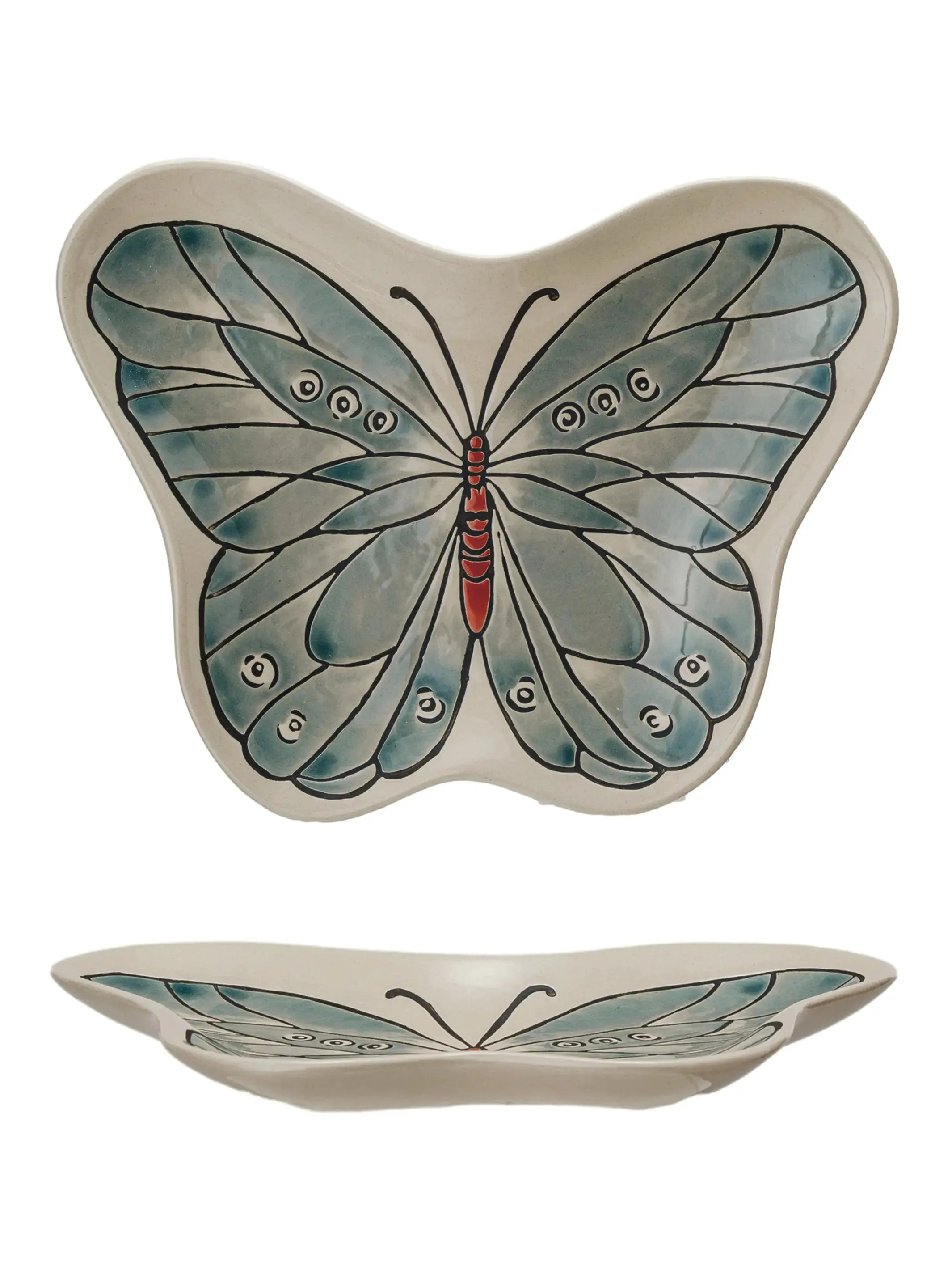 Stoneware 12" Butterfly Plate