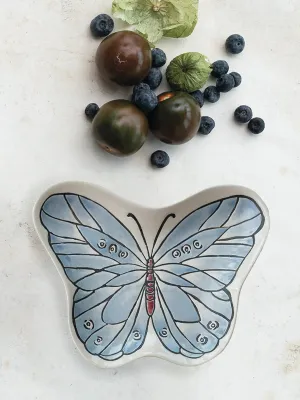 Stoneware 12" Butterfly Plate