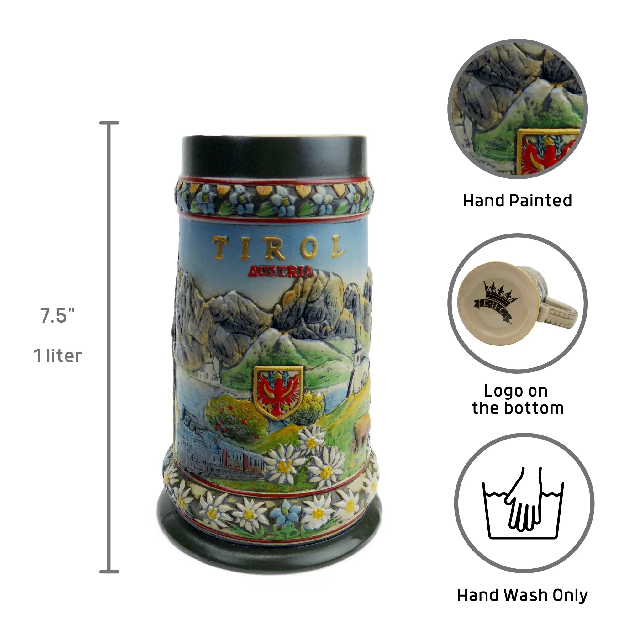 Tirol Scenic Austrian Alps Collectible Beer Stein