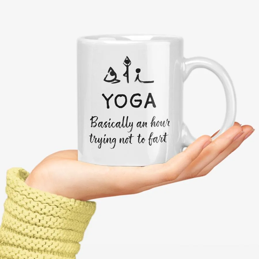 Trying Not to Fart Yoga Mug