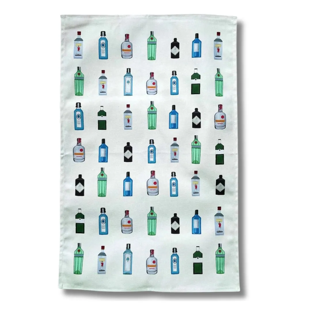 WHITE GIN TEA TOWEL