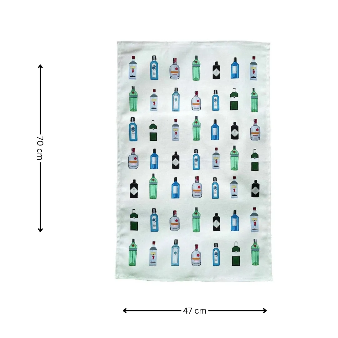 WHITE GIN TEA TOWEL