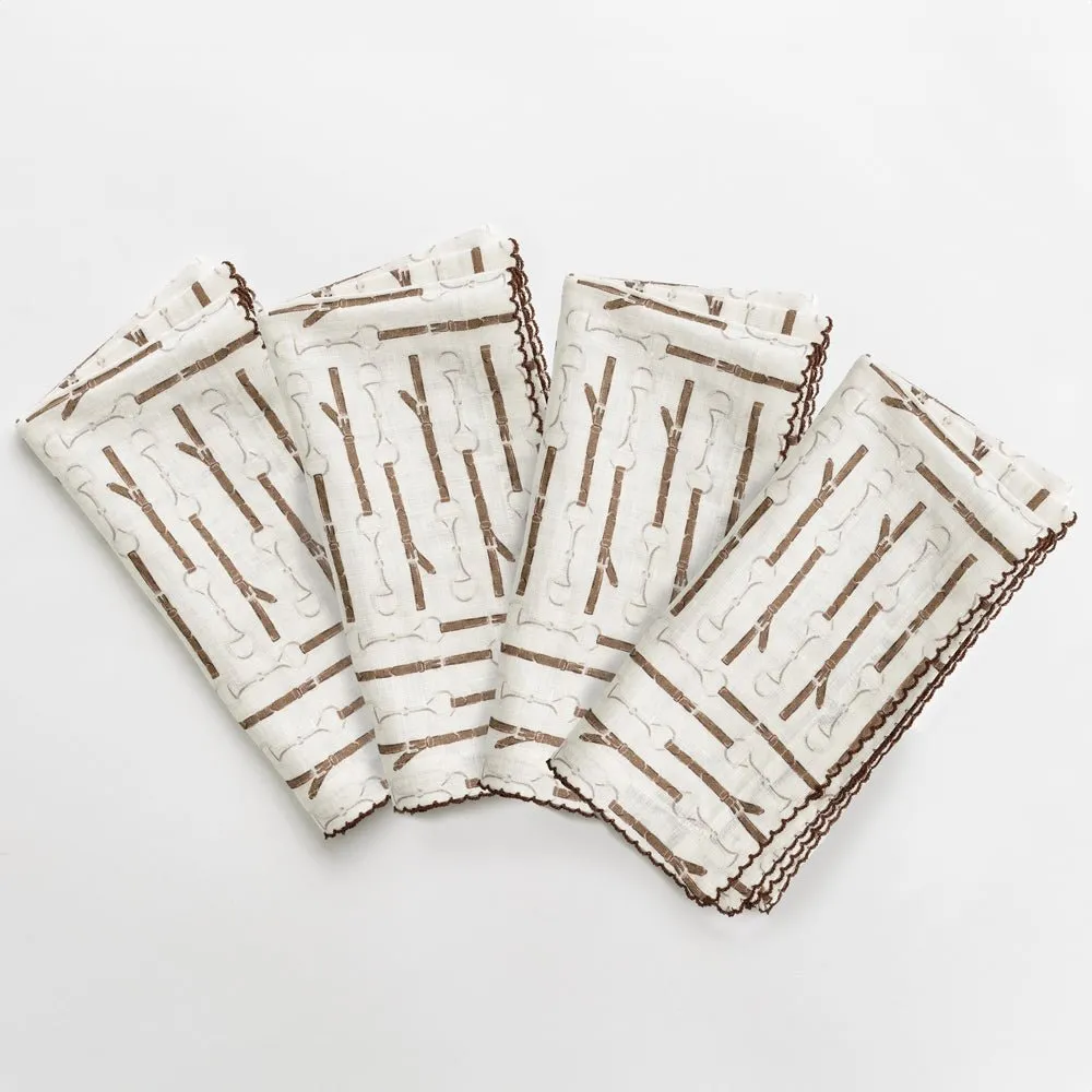 White Linen Petite Snaffle & Buckle Napkin | Set of 4