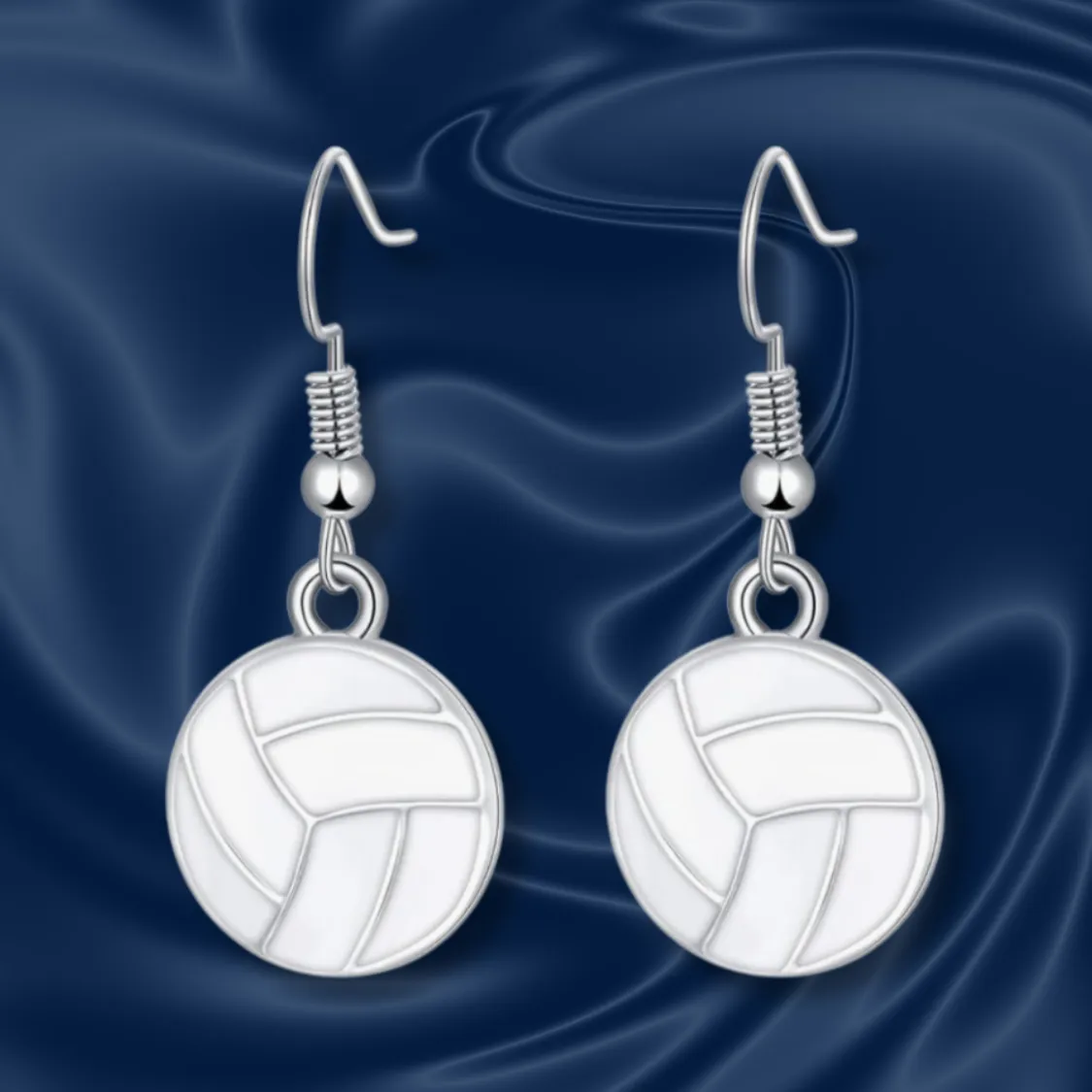 White Volleyball Earrings