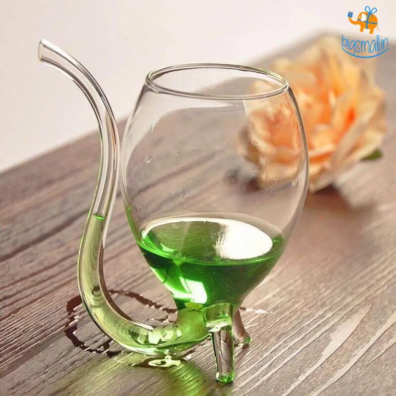 Wine Glass with Straw