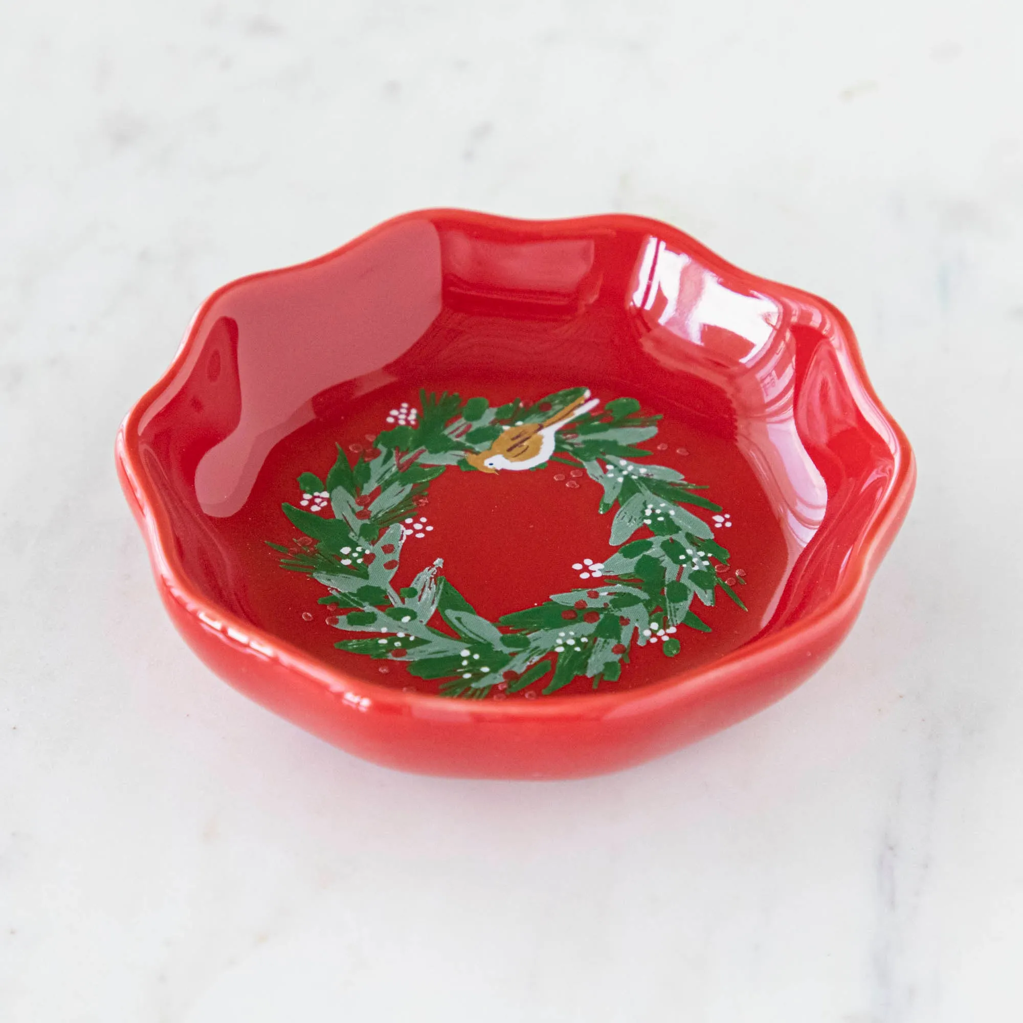 Wreaths Shaped Christmas Pinch Bowls