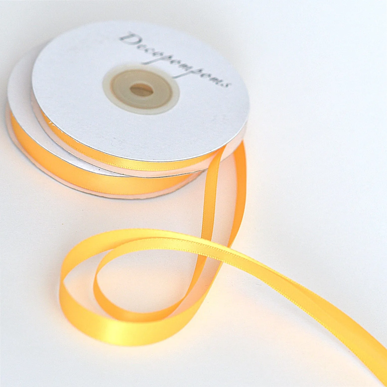 Yellow double sided satin ribbon 6mm / 10mm 25 meters full roll high quality Lemon Gift wrap, crafts, decorations, sewing Active Restock requests: 0